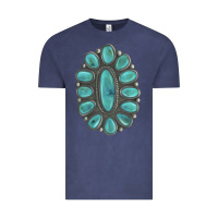 Vintage Denim Turquoise Gemstone Jewelry Vintage Tee - LillyAllenDesigns