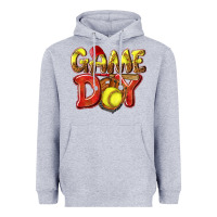 Heather Grey Game Day Softball Heavyweight Hoodie - NancyCooperArtShop