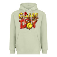 Matcha Game Day Softball Heavyweight Hoodie - NancyCooperArtShop