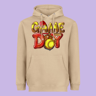 Game Day Softball Heavyweight Hoodie Designed By Nancycooperartshop