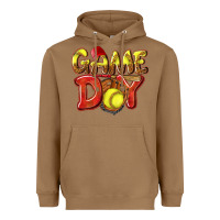 Toasted Coconut Game Day Softball Heavyweight Hoodie - NancyCooperArtShop
