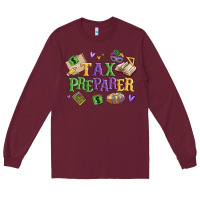 Burgundy tax preparer Long Sleeve Tee - MaliasSmallBusiness