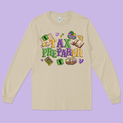 Tax Preparer Long Sleeve Tee Designed By Maliassmallbusiness