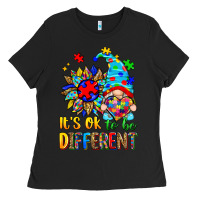 Black it's ok to be different autism gnome Ladies Tee - Zillion Design Studio