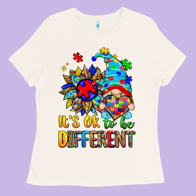 It's Ok To Be Different Autism Gnome Ladies Tee Designed By Zillion Design Studio