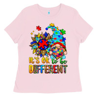 Bubblegum Pink it's ok to be different autism gnome Ladies Tee - Zillion Design Studio