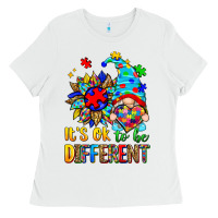 White it's ok to be different autism gnome Ladies Tee - Zillion Design Studio