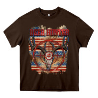 Chocolate Brown Deer hunter 4th of july Heavy Core Tee - CowGirlArtShop