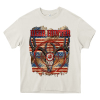 Cream Deer hunter 4th of july Heavy Core Tee - CowGirlArtShop