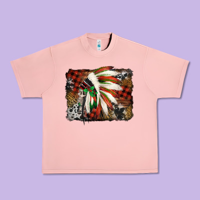 Indian Headdress Christmas Urban Heavy Tee Designed By Jasminsmagicworld