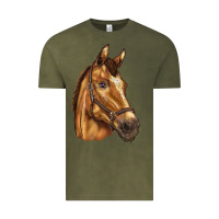 Vintage Olive horse Vintage Tee - BarkalooDesign