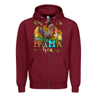 Burgundy mama hen Zipper Hoodie - LillyAllenDesigns