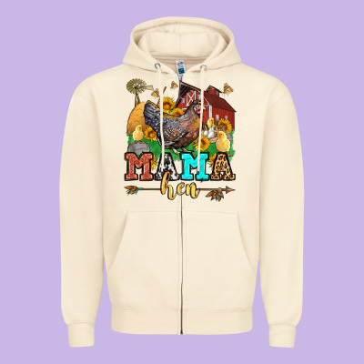 Mama Hen Zipper Hoodie Designed By Lillyallendesigns