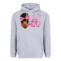 Heather Grey it's the self love for me afro woman Heavyweight Hoodie - texasbilliewilder