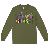 Army Green it's mardi gras y'all Long Sleeve Tee - MaliasSmallBusiness