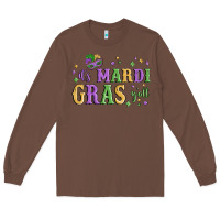 Chestnut it's mardi gras y'all Long Sleeve Tee - MaliasSmallBusiness