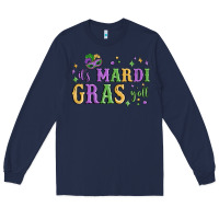 Navy it's mardi gras y'all Long Sleeve Tee - MaliasSmallBusiness