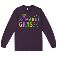 Plum it's mardi gras y'all Long Sleeve Tee - MaliasSmallBusiness