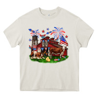 Cream Barn farm animals 4th of July Heavy Core Tee - Neo Western
