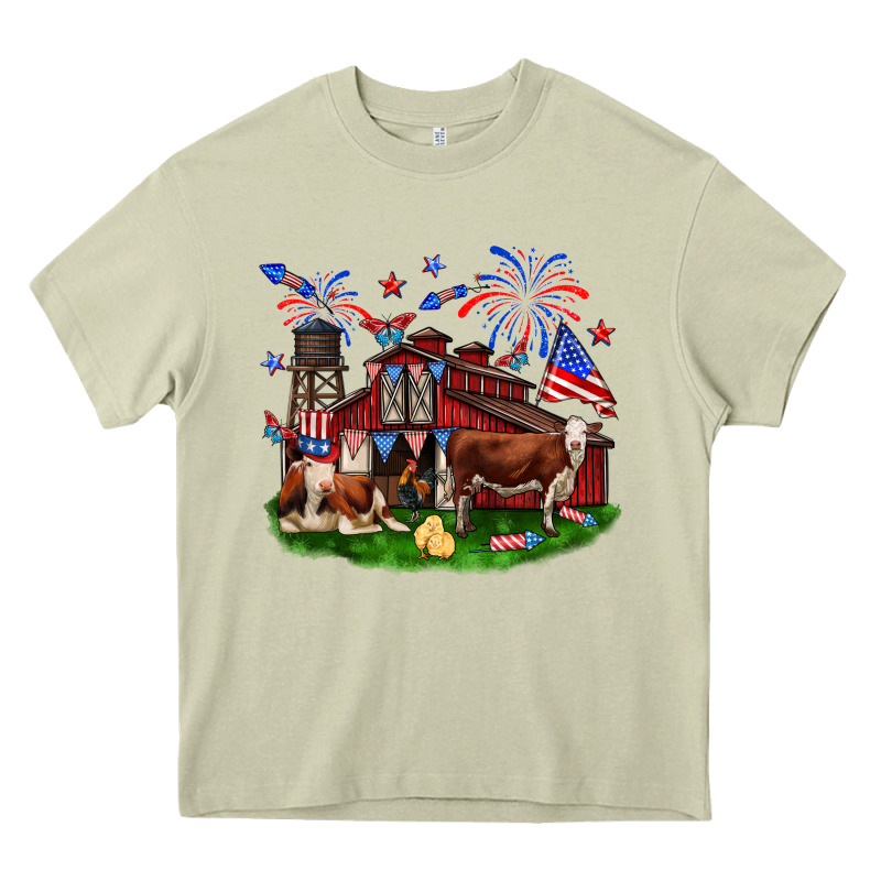 Barn Farm Animals 4th Of July Heavy Core Tee by Neo Western | Teevron