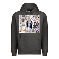 Charcoal Heather gothic girl and colorful girl Premium Hoodie - TumblerDesignByShophia