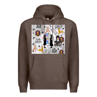 Coffee gothic girl and colorful girl Premium Hoodie - TumblerDesignByShophia
