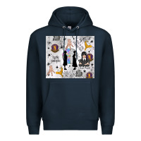 Navy gothic girl and colorful girl Premium Hoodie - TumblerDesignByShophia