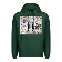 Sports Green gothic girl and colorful girl Premium Hoodie - TumblerDesignByShophia
