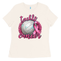 Bone Tackle Cancer Volleyball Ladies Tee - texasbilliewilder