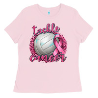 Bubblegum Pink Tackle Cancer Volleyball Ladies Tee - texasbilliewilder