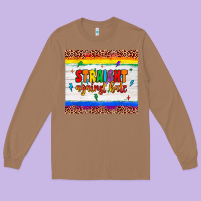 Straight Against Hate Tumbler Long Sleeve Tee Designed By Jahusdesignshop