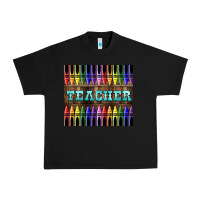 Black Teacher Crayons Urban Heavy Tee - LillyAllenDesigns