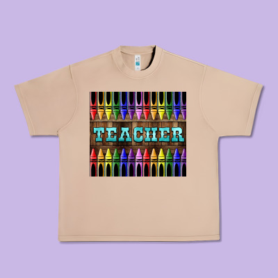 Teacher Crayons Urban Heavy Tee Designed By Lillyallendesigns