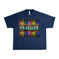 Navy Teacher Crayons Urban Heavy Tee - LillyAllenDesigns