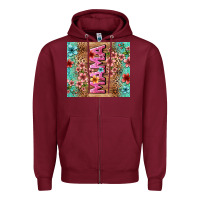 Burgundy floral mama Zipper Hoodie - LillyAllenDesigns