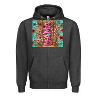 Charcoal Heather floral mama Zipper Hoodie - LillyAllenDesigns