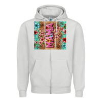 Dove Grey floral mama Zipper Hoodie - LillyAllenDesigns