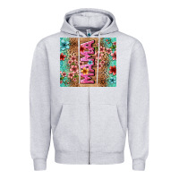 Heather Grey floral mama Zipper Hoodie - LillyAllenDesigns
