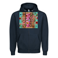 Navy floral mama Zipper Hoodie - LillyAllenDesigns