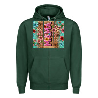 Sports Green floral mama Zipper Hoodie - LillyAllenDesigns