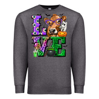 Charcoal Heather love cow halloween tbw Premium Sweatshirt - texasbilliewilder