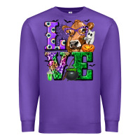 Purple love cow halloween tbw Premium Sweatshirt - texasbilliewilder