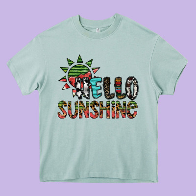 Hello Sunshine Heavy Core Tee Designed By Sublimationcraftshop