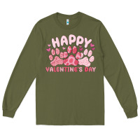 Army Green happy valentine's day Long Sleeve Tee - MaliasSmallBusiness