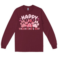Burgundy happy valentine's day Long Sleeve Tee - MaliasSmallBusiness