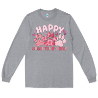 Heather Grey happy valentine's day Long Sleeve Tee - MaliasSmallBusiness