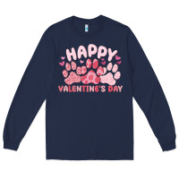 Navy happy valentine's day Long Sleeve Tee - MaliasSmallBusiness