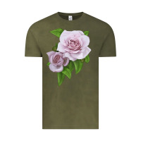 Vintage Olive Silver Lining Rose Vintage Tee - LillyAllenDesigns