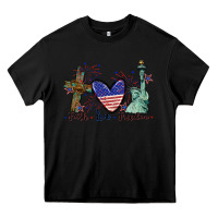 Black Faith love Freedom 4th of july Heavy Core Tee - CowGirlArtShop