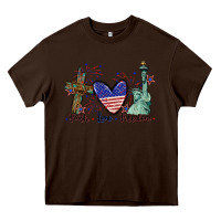 Chocolate Brown Faith love Freedom 4th of july Heavy Core Tee - CowGirlArtShop